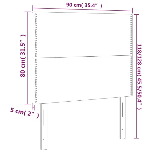 Uzglavlje tamno sivo 90x5x118/128 cm tkanina - Tamno siva 90 cm Visoko Cijena