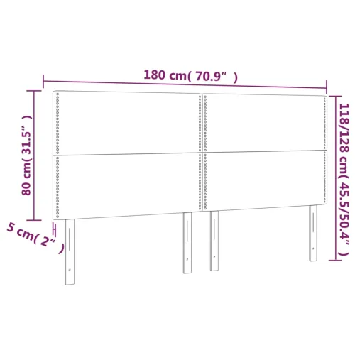 Uzglavlje tamno sivo 180x5x118/128 cm tkanina - Tamno siva 180 cm Visoko Cijena