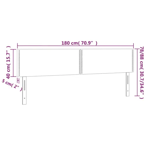 Uzglavlja tamnosiva 180x5x78/88 cm od tkanine - Tamno siva 180 cm Nisko Cijena