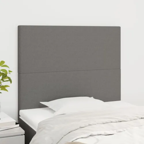 Uzglavlje tamno sivo 80x5x118/128 cm tkanina - Tamno siva 80 cm 1 Visoko Cijena