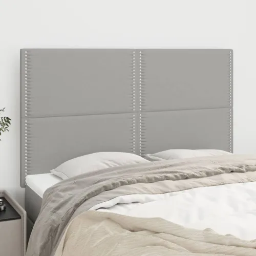 Uzglavlje svijetlosivo 144x5x118/128 cm tkanina - Svjetlosiva 144 cm Visoko Cijena