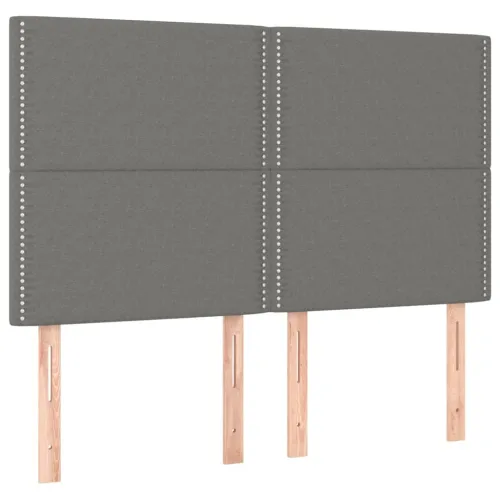 Uzglavlje tamno sivo 144x5x118/128 cm tkanina - Tamno siva 144 cm Visoko Cijena