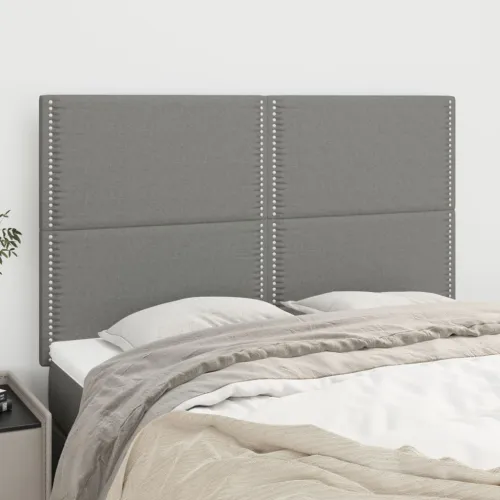 Uzglavlje tamno sivo 144x5x118/128 cm tkanina - Tamno siva 144 cm Visoko Cijena