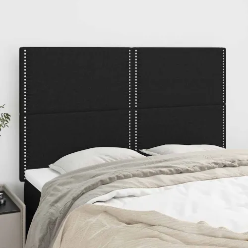 Uzglavlje crno 144x5x118/128 cm tkanina - Crna 144 cm Visoko Cijena