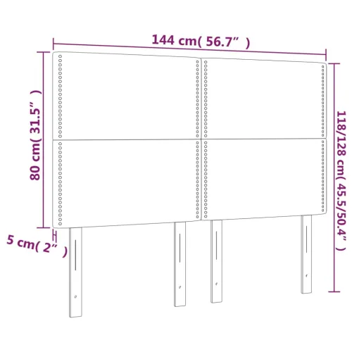 Uzglavlje plavo 144x5x118/128 cm tkanina - Plava 144 cm Visoko Cijena