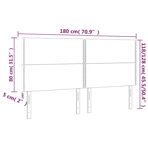 Uzglavlje svijetlosivo 180x5x118/128 cm tkanina - Svjetlosiva 180 cm Visoko Cijena