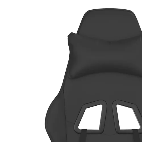 Masažna Gaming stolica s osloncem za noge crna od umjetne kože - Crna Sa naslonom za noge Cijena