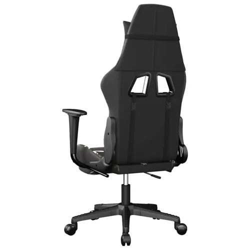 Masažna Gaming stolica s osloncem crno-maskirna od umjetne kože - Crna i maskirna Sa naslonom za noge Cijena