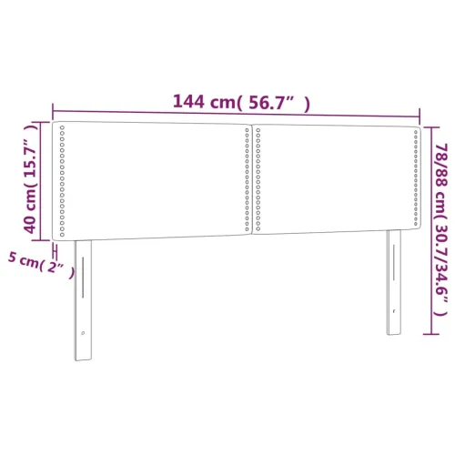 Uzglavlja plava 144x5x78/88 cm od tkanine - Plava 144 cm Nisko Cijena