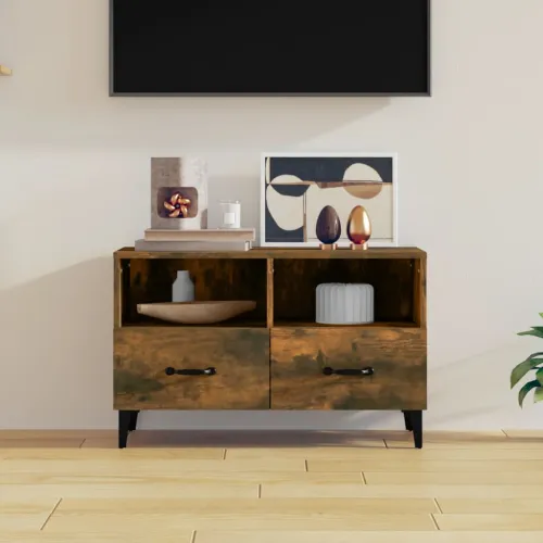 TV ormarić dimljeni hrast 80 x 36 x 50 cm konstruirano drvo - Dimljeni hrast 1 Cijena