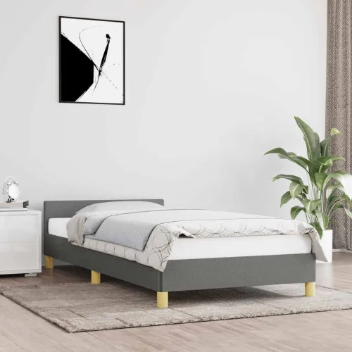 Okvir za krevet bez madraca tamnosivi 80x200 cm od tkanine - Tamno siva 80 x 200 cm Cijena