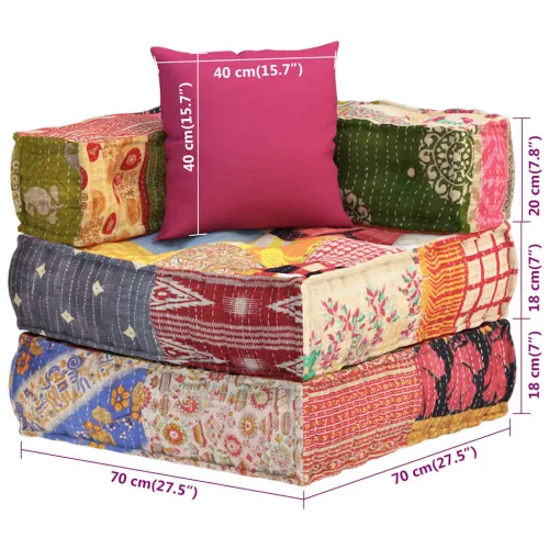 Modularni tabure s jastukom od tkanine s uzorkom patchwork - Patchwork 1 Dio kutne garniture s jastukom Cijena