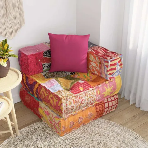 Modularni tabure s jastukom od tkanine s uzorkom patchwork - Patchwork 1 Dio kutne garniture s jastukom Cijena