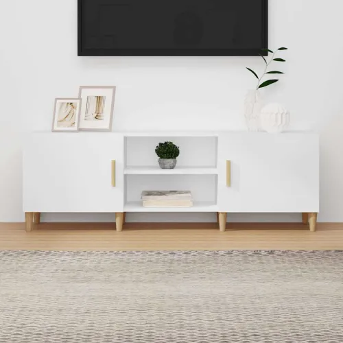 TV ormarić bijeli 150 x 30 x 50 cm od konstruiranog drva - Bijela 1 Cijena