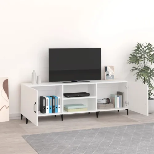 TV ormarić bijeli 150 x 30 x 50 cm od konstruiranog drva - Bijela Cijena