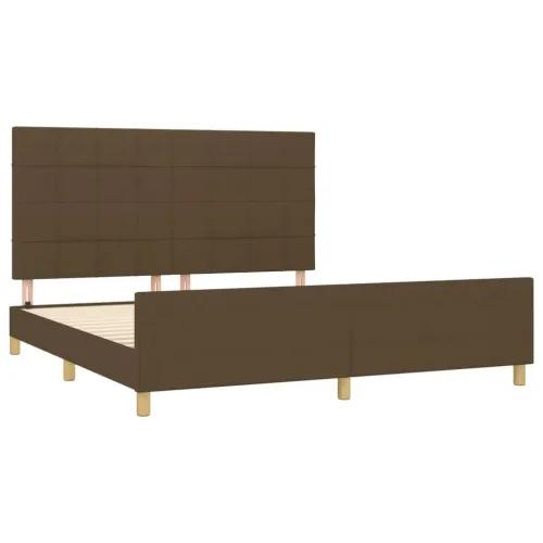 Okvir za krevet bez madraca tamnosmeđi 180x200 cm od tkanine - Tamno smeđa 180 x 200 cm Blok s kvadratima Tamno smeđa Cijena