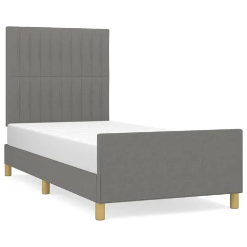 Okvir za krevet bez madraca tamnosivi 80x200 cm od tkanine - Tamno siva 80 x 200 cm Okomite pruge Cijena