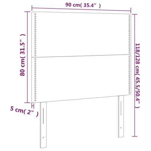 Uzglavlje krem boje 90x5x118/128 cm tkanina - Krema 90 cm Visoko Cijena