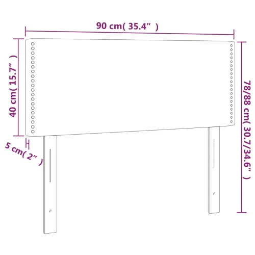 Uzglavlje crno 90x5x78/88 cm od tkanine - Crna 90 cm Nisko Cijena