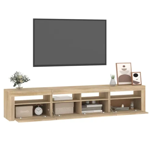 TV ormarić s LED svjetlima boja hrasta sonome 210x35x40 cm - sonoma hrast 1 210 cm Sonoma hrast Cijena