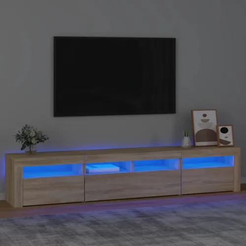 TV ormarić s LED svjetlima boja hrasta sonome 210x35x40 cm - sonoma hrast 1 210 cm Sonoma hrast Cijena
