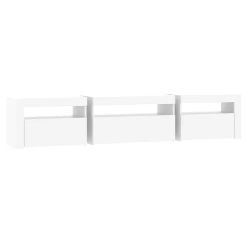 TV ormarić s LED svjetlima bijeli 195x35x40 cm - Bijela 1 195 cm Bijela Cijena