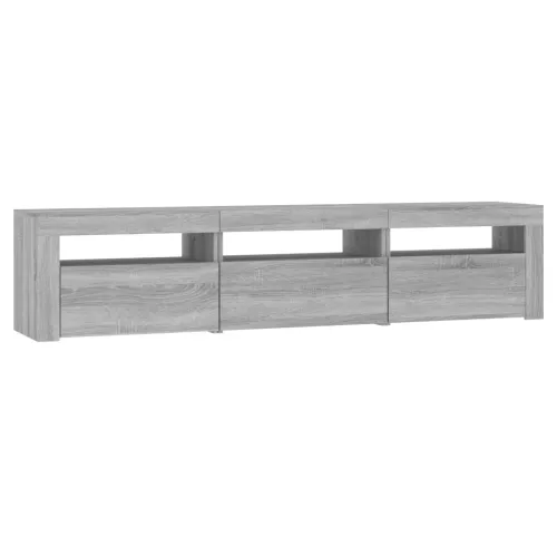 TV ormarić s LED svjetlima boja hrasta sonome 180x35x40 cm - Sivi hrast sonoma 1 180 cm Sivi hrast sonoma Cijena