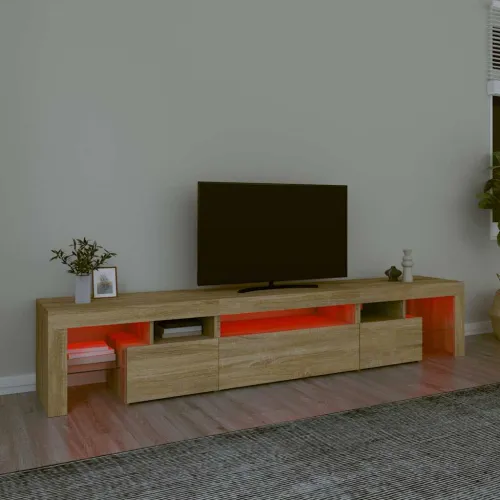 TV ormarić s LED svjetlima boja hrasta sonome 215x36,5x40 cm - sonoma hrast 2 215 cm Sonoma hrast Cijena