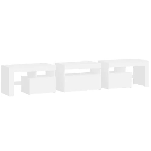 TV ormarić s LED svjetlima bijeli 200x36,5x40 cm - Bijela 2 200 cm Bijela Cijena
