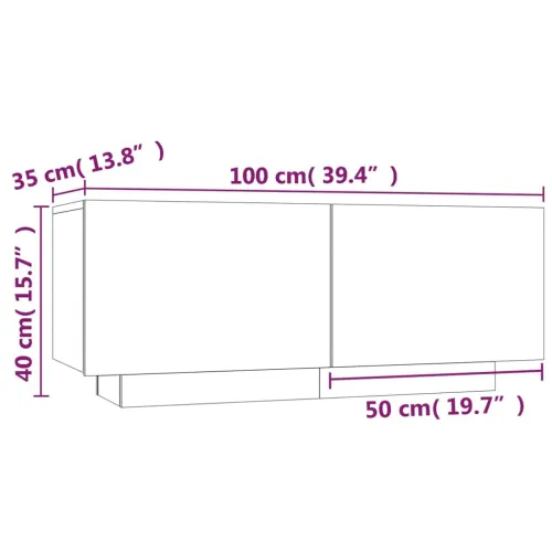 Noćni ormarić dimljeni hrast 100x35x40 cm konstruirano drvo - Dimljeni hrast 1 Cijena