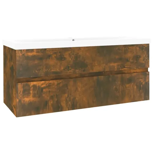 Ormarić s ugrađenim Lavabo - Umivaonikom boja dimljenog hrasta drveni - Dimljeni hrast 100 x 38.5 x 45 cm bez slavine i odvoda Cijena