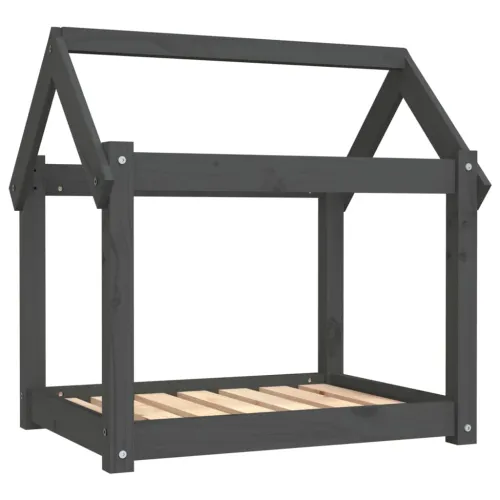 Krevet za pse sivi 71 x 55 x 70 cm od masivne borovine - Siva 71 x 55 x 70 cm Cijena