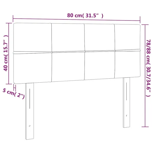 Uzglavlje crno 80 x 5 x 78/88 cm od tkanine - Crna 80 cm Nisko Cijena