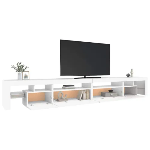 TV ormarić s LED svjetlima bijeli 290x36,5x40 cm - Bijela 3 290 cm Bijela Cijena