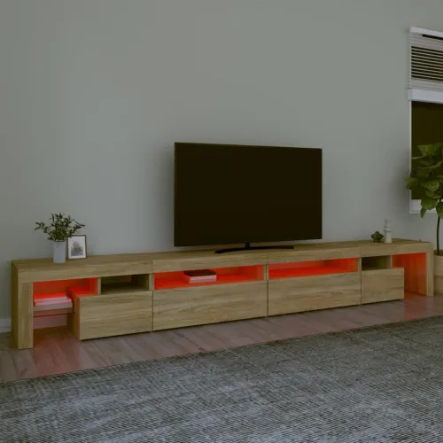 TV ormarić s LED svjetlima boja hrasta sonome 290x36,5x40 cm - sonoma hrast 3 290 cm Sonoma hrast Cijena