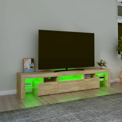 TV ormarić s LED svjetlima boja hrasta sonome 200x36,5x40 cm - sonoma hrast 2 200 cm Sonoma hrast Cijena