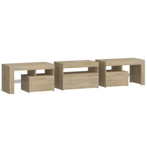TV ormarić s LED svjetlima boja hrasta sonome 200x36,5x40 cm - sonoma hrast 2 200 cm Sonoma hrast Cijena