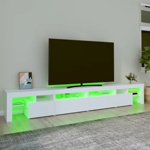 TV ormarić s LED svjetlima bijeli 260 x 36,5 x 40 cm - Bijela 3 260 cm Bijela Cijena