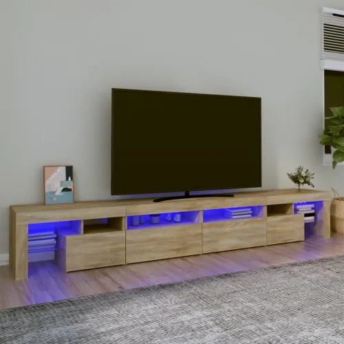 TV ormarić s LED svjetlima boja hrasta sonome 260x36,5x40 cm - sonoma hrast 3 260 cm Sonoma hrast Cijena
