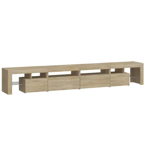 TV ormarić s LED svjetlima boja hrasta sonome 260x36,5x40 cm - sonoma hrast 3 260 cm Sonoma hrast Cijena