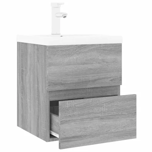 Ormarić s ugrađenim Lavabo - Umivaonikom boja sivog hrasta sonome drveni - Sivi hrast sonoma 41 x 38.5 x 45 cm sa slavinom i odv Cijena