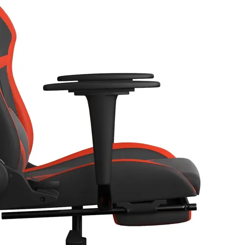 Masažna Gaming stolica s osloncem crno-crvena od umjetne kože - Crna i crvena Sa naslonom za noge Cijena