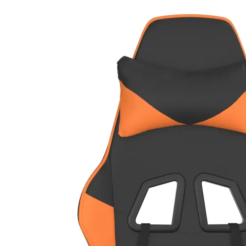Gaming stolica s osloncem za noge umjetna koža crno-narančasta - Crna i narančasta Sa naslonom za noge Cijena