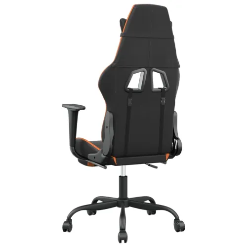 Gaming stolica s osloncem za noge umjetna koža crno-narančasta - Crna i narančasta Sa naslonom za noge Cijena