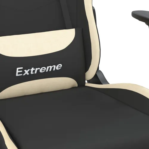 Gaming stolica od tkanine s osloncem za noge crna-krem - Crna i krem Sa naslonom za noge Cijena
