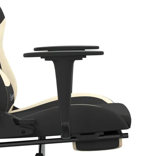 Gaming stolica od tkanine s osloncem za noge crna-krem - Crna i krem Sa naslonom za noge Cijena