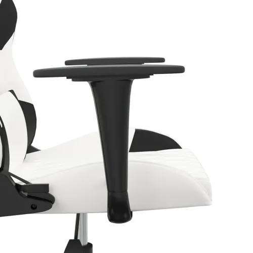 Gaming stolica bijelo-crna od umjetne kože - Bijela i crna 1 Bez naslona za noge Cijena
