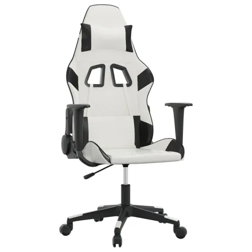 Gaming stolica bijelo-crna od umjetne kože - Bijela i crna 1 Bez naslona za noge Cijena