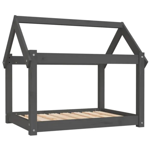 Krevet za pse sivi 81 x 60 x 70 cm od masivne borovine - Siva 81 x 60 x 70 cm Cijena