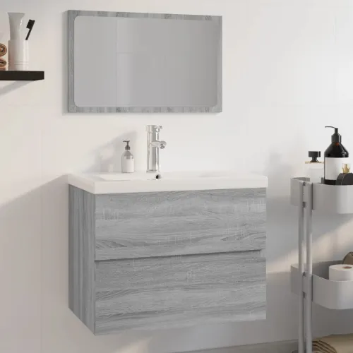 Set kupaonskog namještaja boja hrasta sonome konstruirano drvo - Sivi hrast sonoma 60 x 38.5 x 45 cm Sa slavinom 1 Cijena